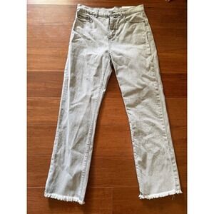 Loft Womens‎ Straight Crop Curvy Jeans Size 24/00 NWT High Rise Light Gray